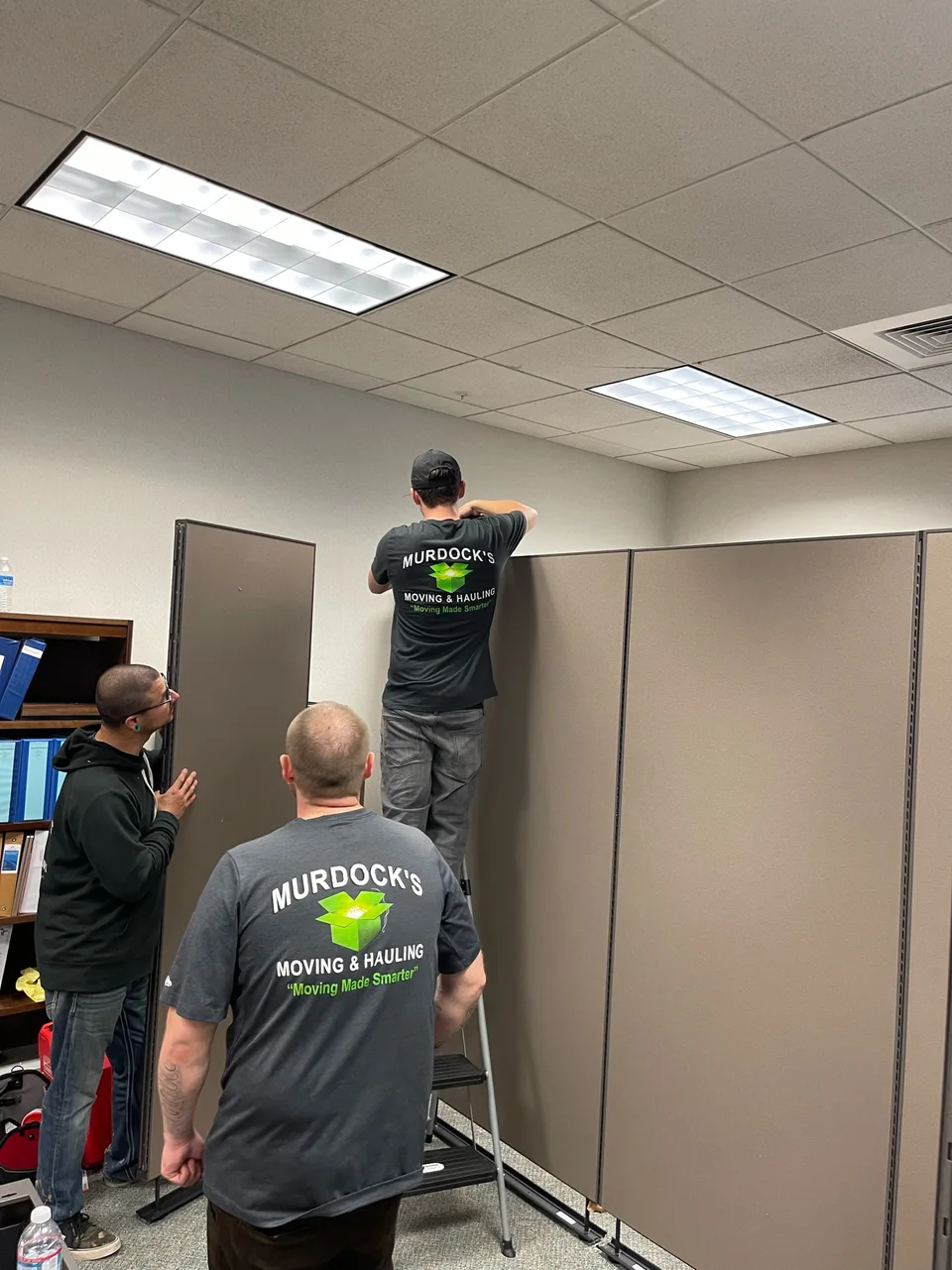 Murdock’s crew installing commercial office furniture