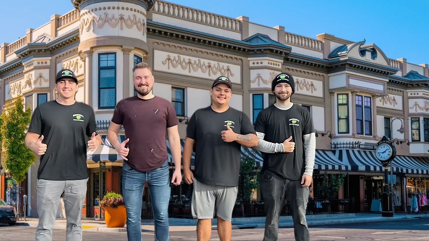 Murdock’s crew and branded truck working in downtown Chico