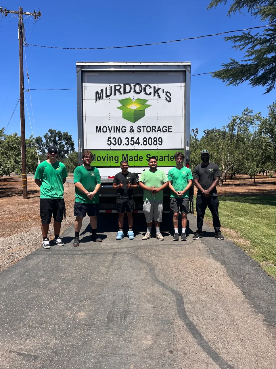 Murdock’s moving crew with a branded truck in Chico
