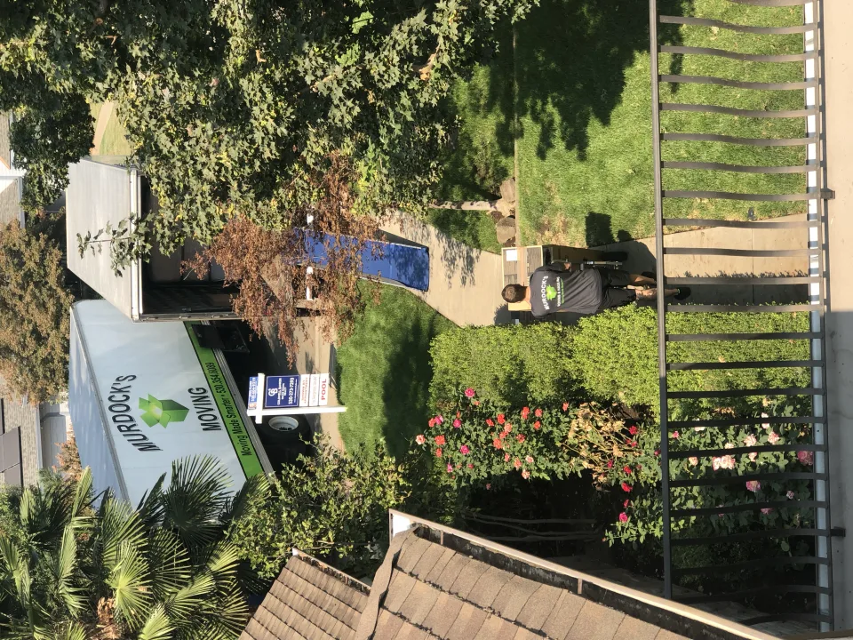 Murdock’s moving truck and mover at a Northern California residential move