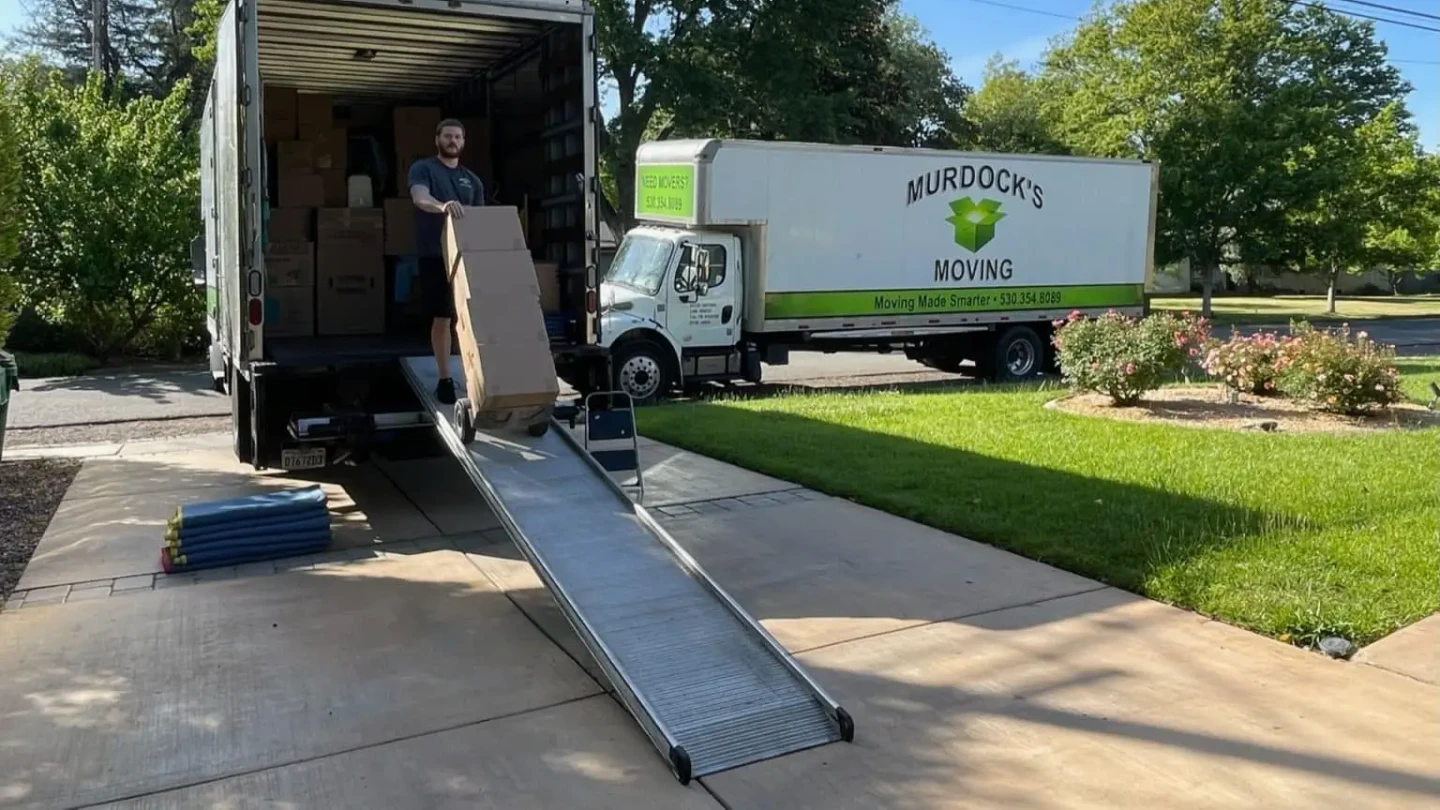 Murdock’s moving crew preparing a Houston to Sacramento move